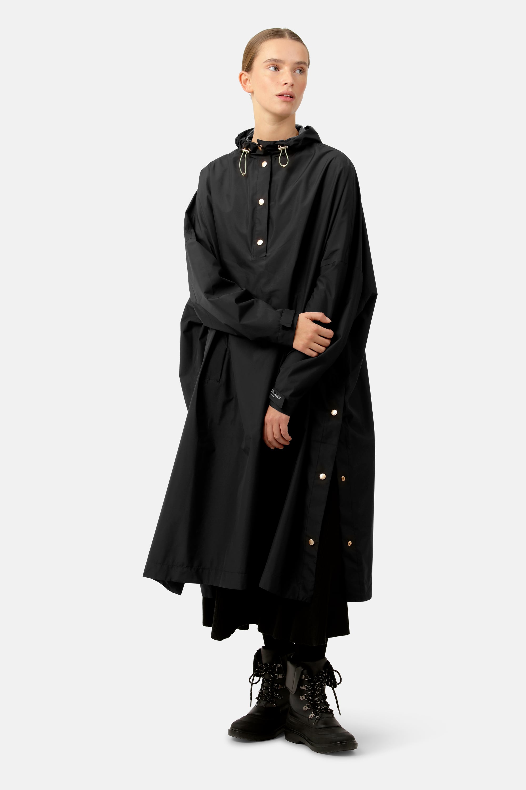 Poncho With Sleeves - Black